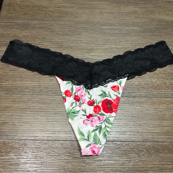 Victoria’s Secret PINK High Leg Low Rise Thong Lace Trim Cotton Panties XXL - Picture 1 of 10